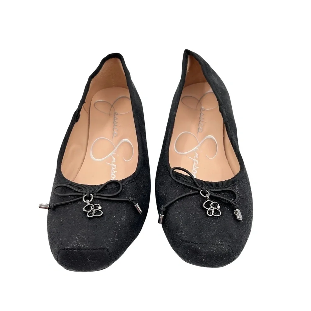 Jessica Simpson Everly Black Ballet Flats Size 12 1/2 Girl's
